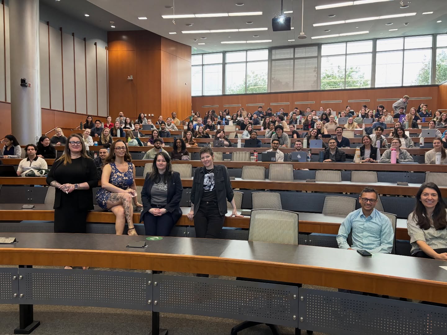 Community leaders and a full university audience after a conversation on incarceration and health